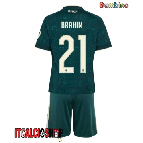 Real Madrid Brahim Diaz #21 Seconda Maglia Bambino 2026-27 Manica Corta (+ Pantaloni corti)